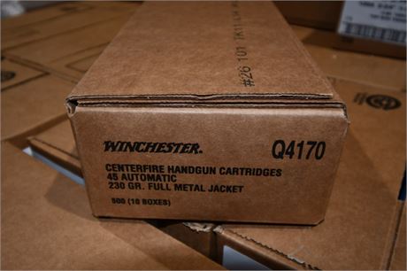 500 Rd Winchester .45 ACP 230 Grain Full Metal Jacket 500 Rd Case