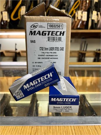 Magtech 9mm 1000rds STEEL CASE!!